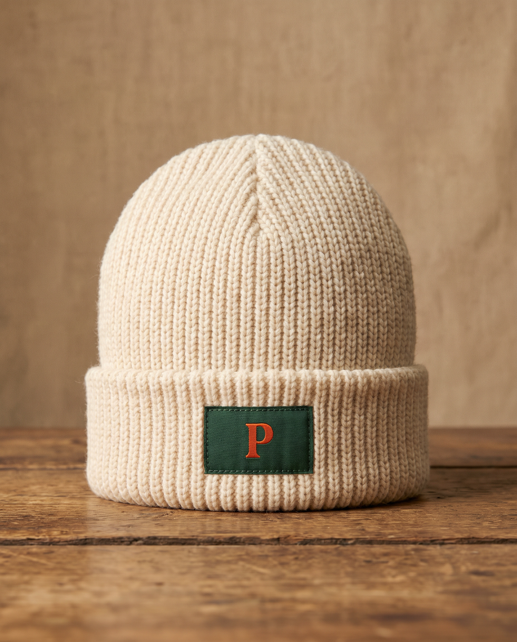 Persimmon Monogram Beanie