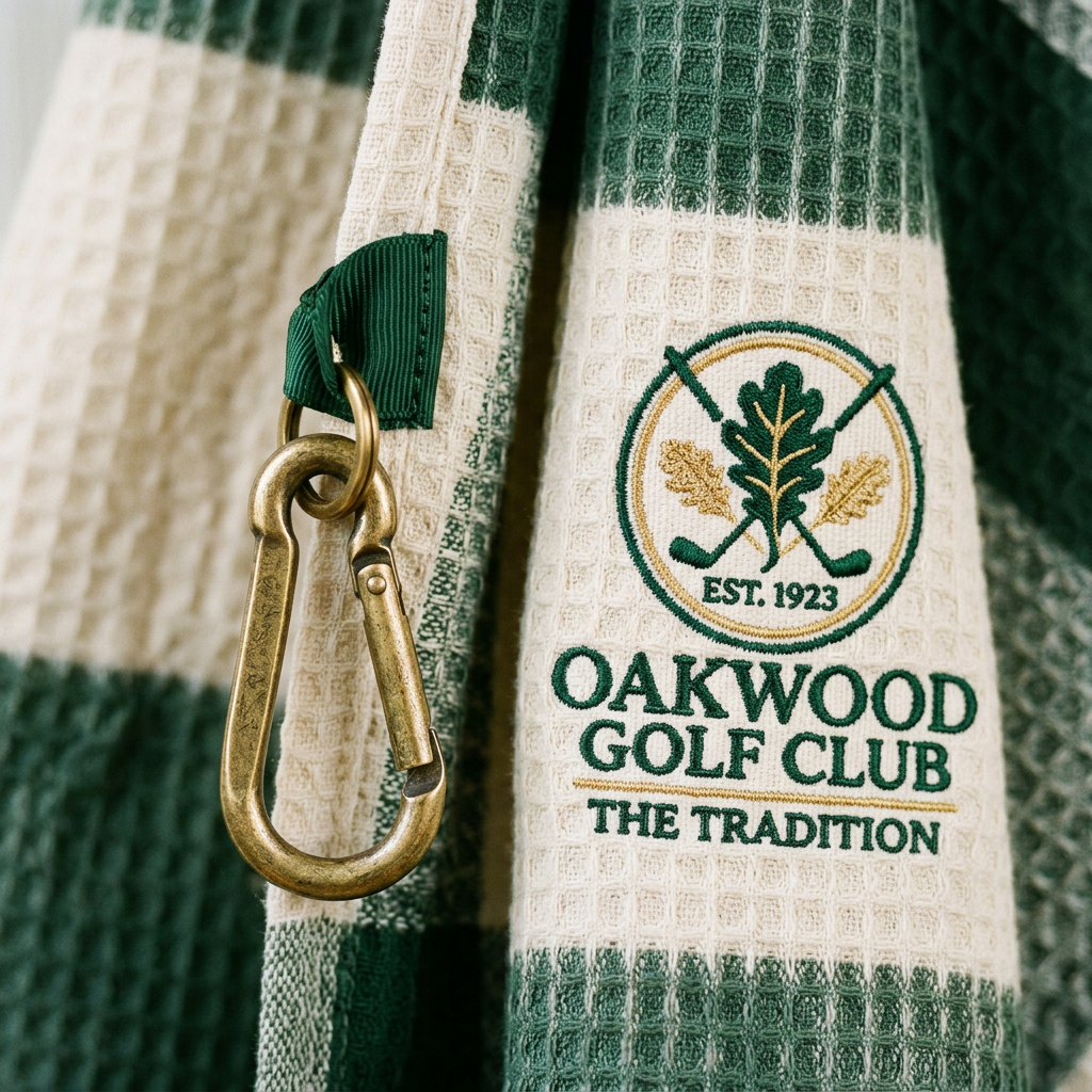 Back Nine Golf Towel clip detail